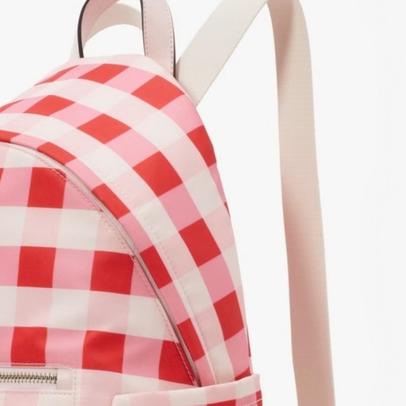 🔹️Kate Spade 🔹️Chelsea Gingham Check Printed Nylon Medium Backpack ✨️❤️ - Picture 5 of 8